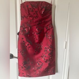Festive Holiday Classy WHBM red dress strapless